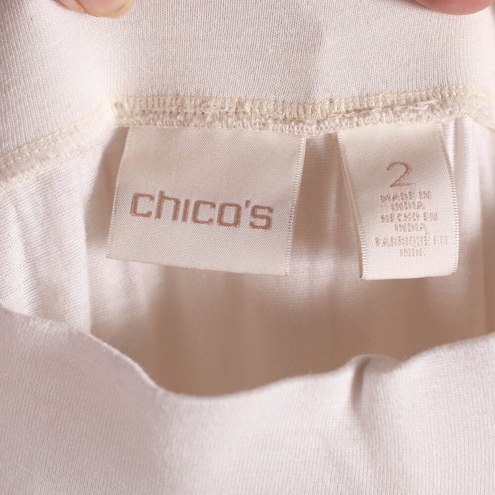 Chico’s White & Tan Ombre Rayon Maxi Skirt - Size 2 - Picture 3 of 5